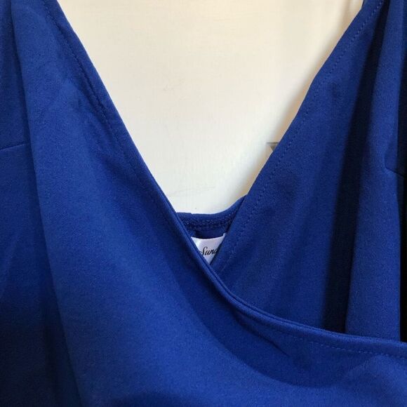 EMERALD SUNDAE - 🎉HP🎉 NWT - L Sz L High-Slit/V-Neck Side Ruched Gown/Royal Blue - Picture 7 of 16